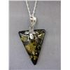 Image 1 : HUGE! Green Amber leaf & frog motif pendant