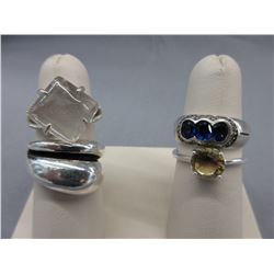 Estate collection of 4 Sterling Silver rings