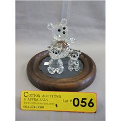 3 Crystal Bear figurines