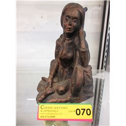 Vintage art pottery statue of "Banjo Girl"
