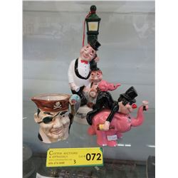 Vintage glazed ceramic bar ware & Toby jug