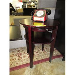 NEW - Round accent table with solid wood frame