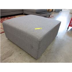 NEW - Oversized Grey Upholstered Ottoman