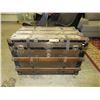 Image 1 : Vintage wood & leather bound trunk
