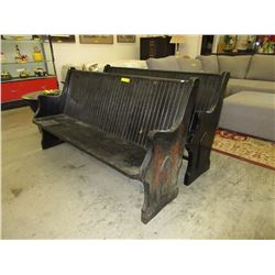 2 Vintage wood church pews