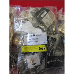NEW - Fashion jewelry - 90 pcs. wrapped for retail