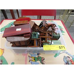 Wood doll house furniture