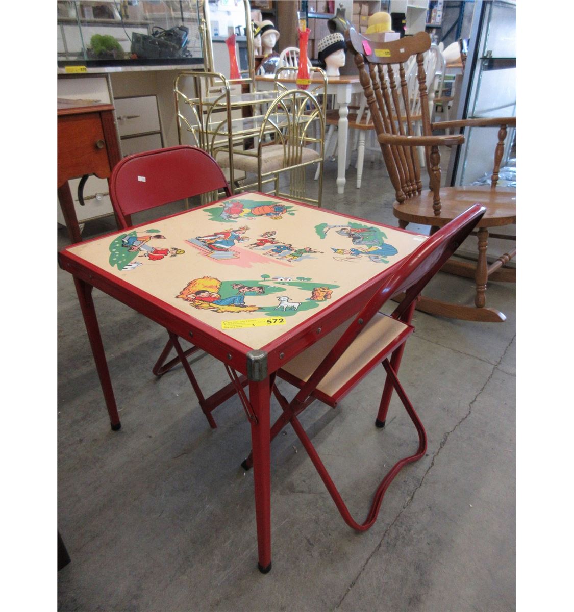 1960's Children's folding table & 2 chairs