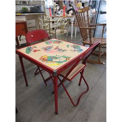 1960's Children's folding table & 2 chairs