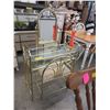 Image 1 : 2 Piece brass & glass vanity table-used
