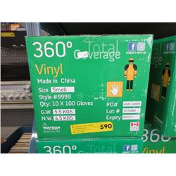 Case of new disposable vinyl gloves  - size S