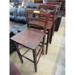 3 New pub height chairs - solid wood