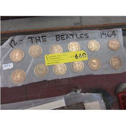 12 "The Beatles" tokens from 1964