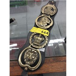 4 Horse Brasses on leather strap