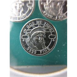 10 x .9999 Fine Silver Statue of Liberty rounds