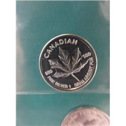 4 x .999 Fine Silver "Canadian Maple Leaf" rounds