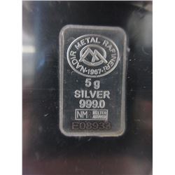 .999 Turkish Mint Fine Silver bar - 5 grams