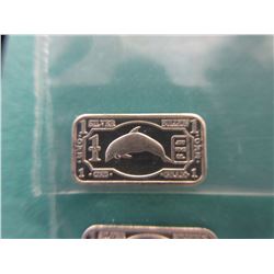 4 x .999 Fine Silver Investor's bar - 1 gram each