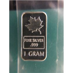 4 x .999 Fine Silver Investor's bar - 1 gram each