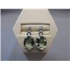 Image 1 : New Green Amethyst & Diamond Dangle Earrings