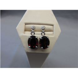 New 5.6 CTW Garnet & Diamond Dangle Earrings