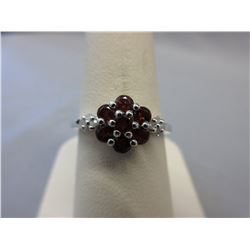 Garnet & Diamond cluster ring