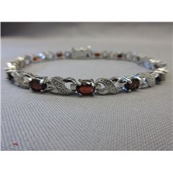 6 CTW Garnet & Diamond tennis bracelet