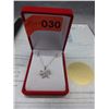 Image 2 : Sterling Silver Diamond studded bow necklace