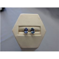 New 1 CT Oval cut Tanzanite stud earrings