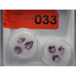 6 Faceted Purple Amethysts - variety of cuts