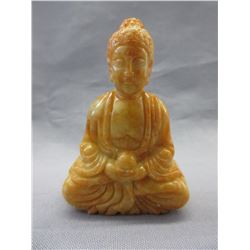 272 Carat - Carved Yellow Jade Buddha