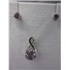 Image 1 : New Amethyst & Diamond earring & necklace set