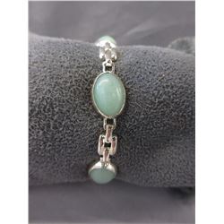 New Sterling Silver & White Jade tennis bracelet