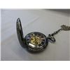 Image 3 : New 2-Sided skeleton pocket watch with chain