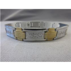 Man's 2-Tone stainless steel link bracelet