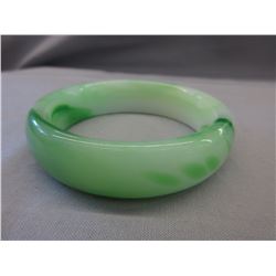 Extra wide - Mossin Snow Jade bangle bracelet