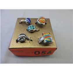 5 Multi-coloured custom made Turquoise rings