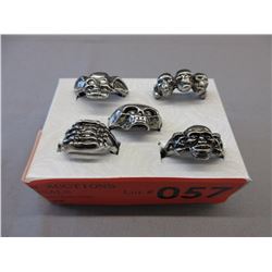 5 Men's Biker Rings - Skulls & Bones