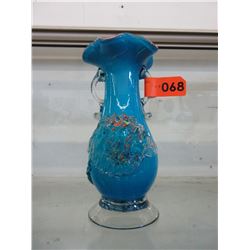Hand blown cased glass vase