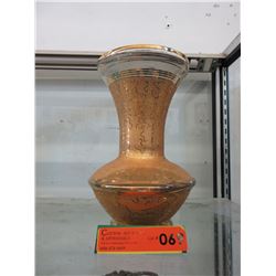 Vintage - Gold embossed Bohemian glass vase