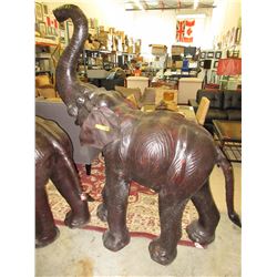 New - 6 Foot Tall Leather Covered Elephant Statue