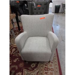Grey upholstered accent chair