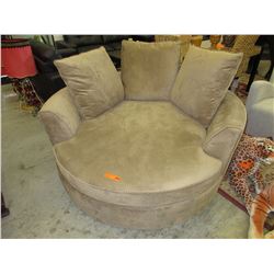 New - Oversized upholstered round lounge chair
