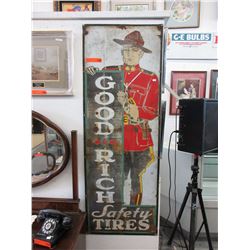 Rare - 1940's "Goodrich Safety Tires" Sign