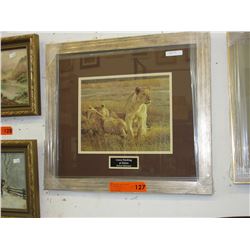 Robert Bateman print - "Lions Feeding at Dawn"