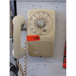 Vintage wall mounted dial telephone - Ivory