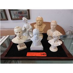 6 Small figurines - Busts of historical figures