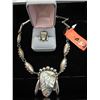 Image 1 : Estate - Abalone & Mexican Silver necklace & ring
