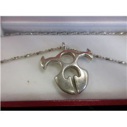 Sterling Silver "Dragon Viking" amulet & chain