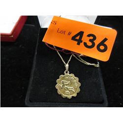 10KT yellow gold Virgo charm & chain